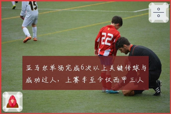 亚马尔单场完成6次以上关键传球与成功过人，上赛季至今仅西甲三人达成